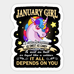 JANUARY - UNICORN GIRL- Sticker